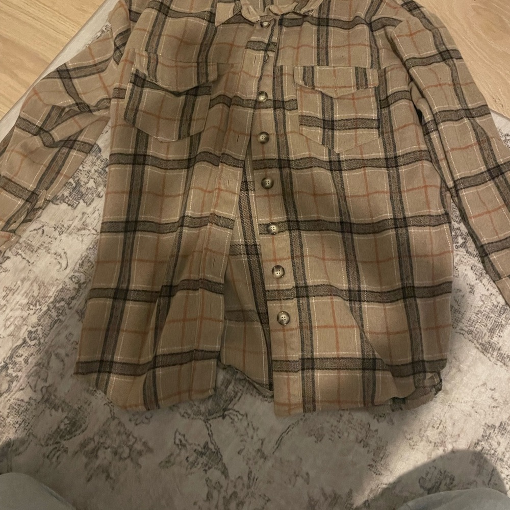 Missguided Plaid Teddy Jacket in Tan and Black